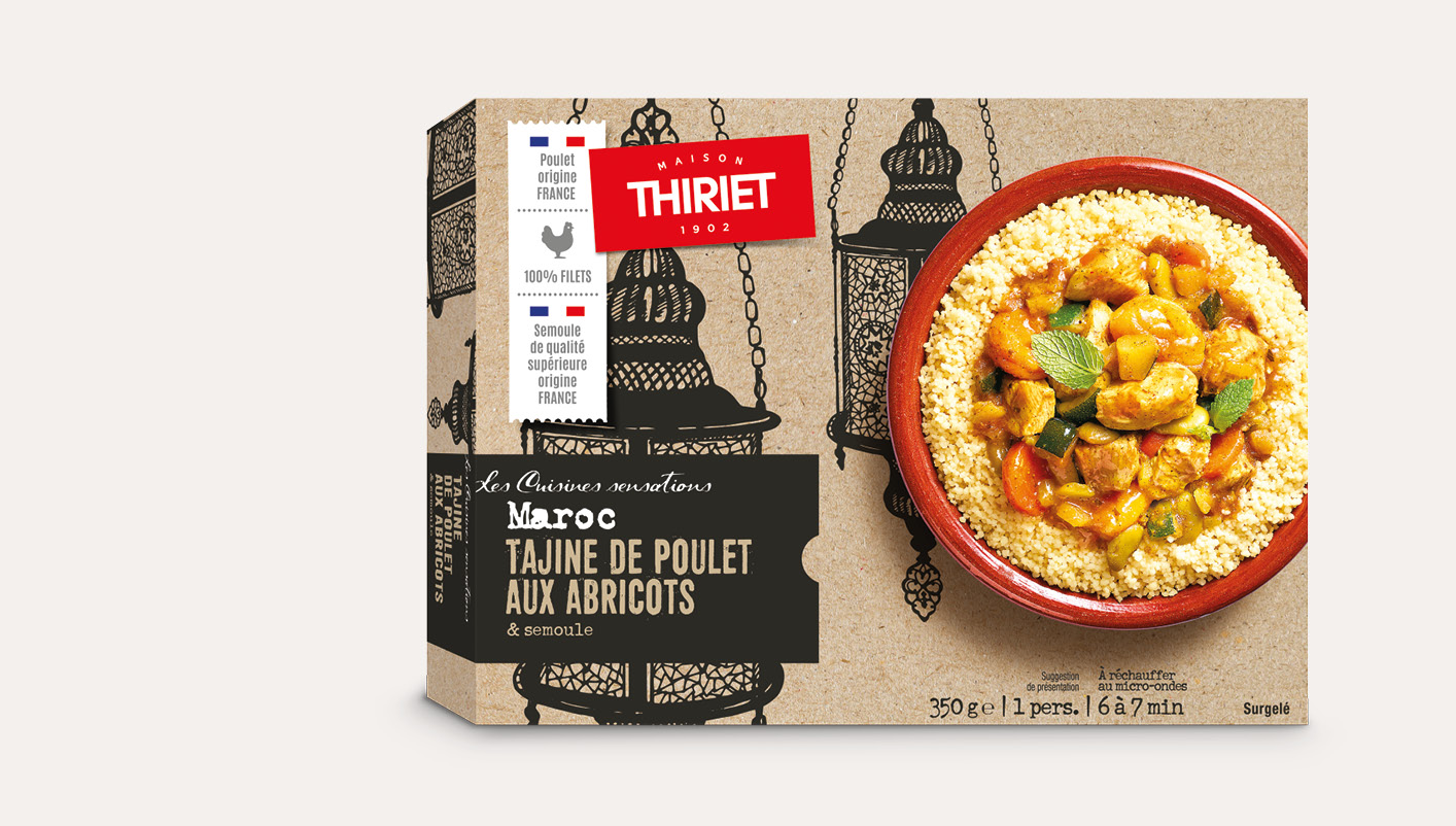 Tajine de poulet aux abricots et semoule
