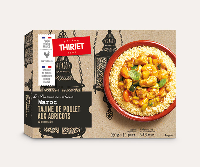 Tajine de poulet aux abricots et semoule