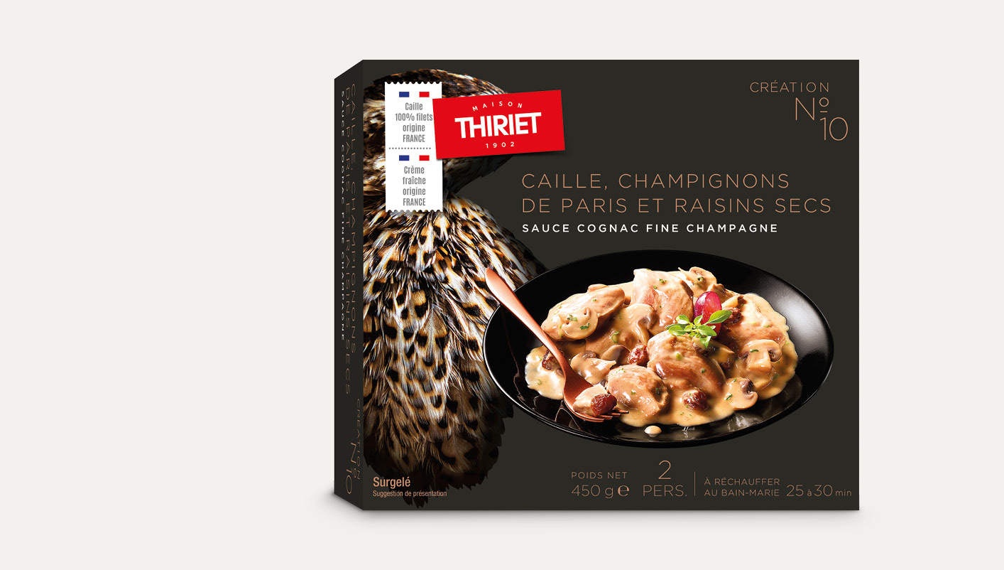 Caille et champignons, sauce au Cognac Fine Champagne