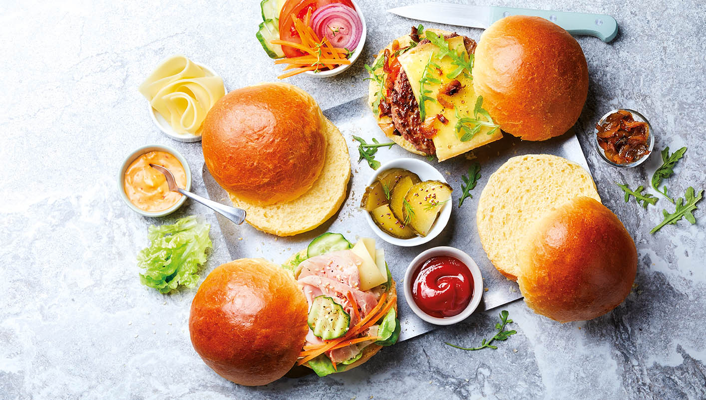 4 buns à garnir - pour burger, sandwich