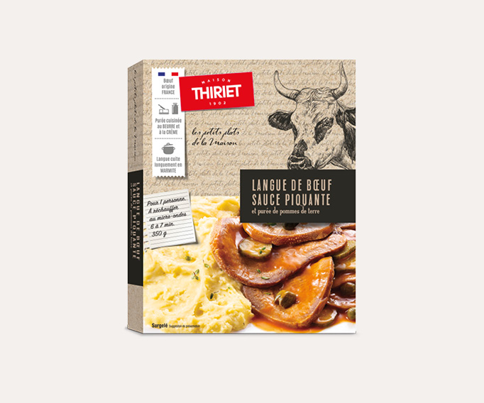 Langue de bœuf sauce piquante et purée