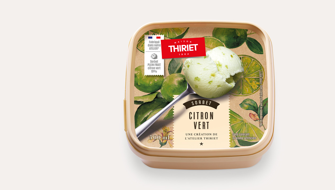 Sorbet Plein Fruit citron vert avec morceaux de citron