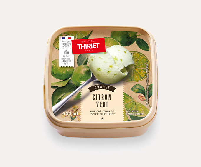 Sorbet Plein Fruit citron vert avec morceaux de citron