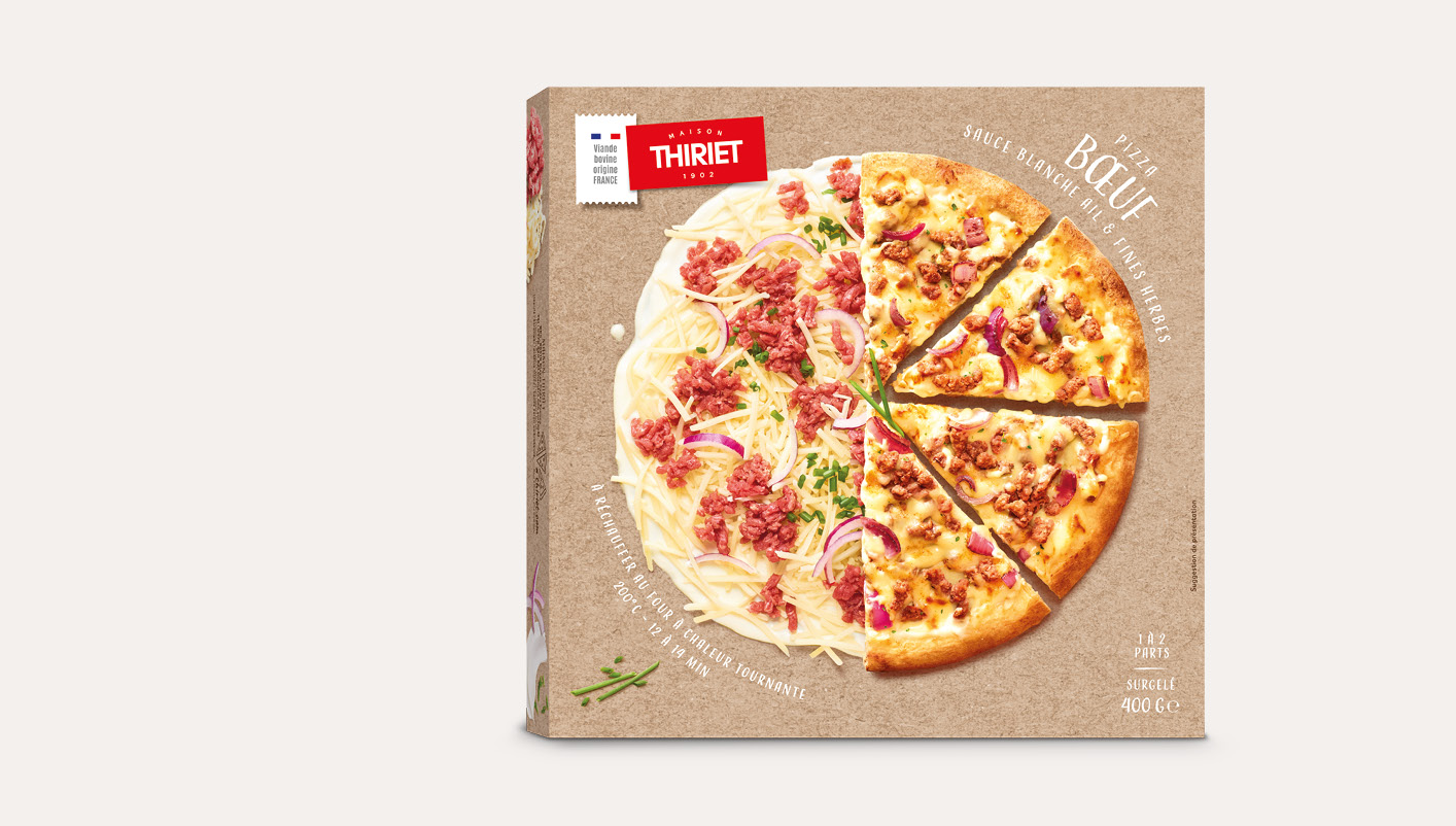 Pizza bœuf sauce blanche ail et fines herbes