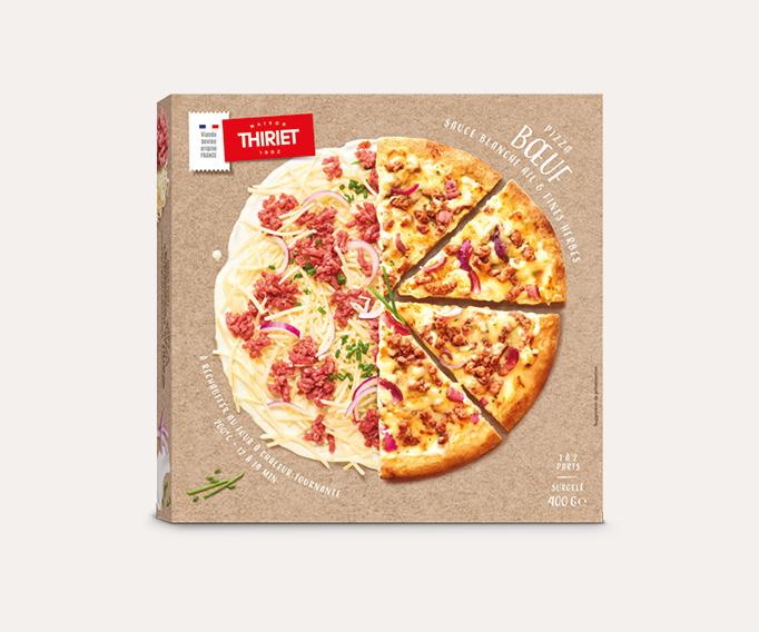 Pizza bœuf sauce blanche ail et fines herbes