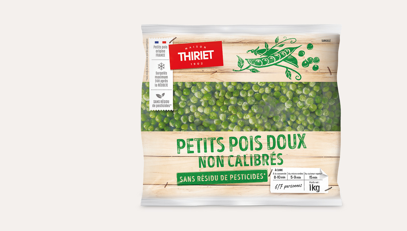 Petits pois doux sans résidu de pesticides
