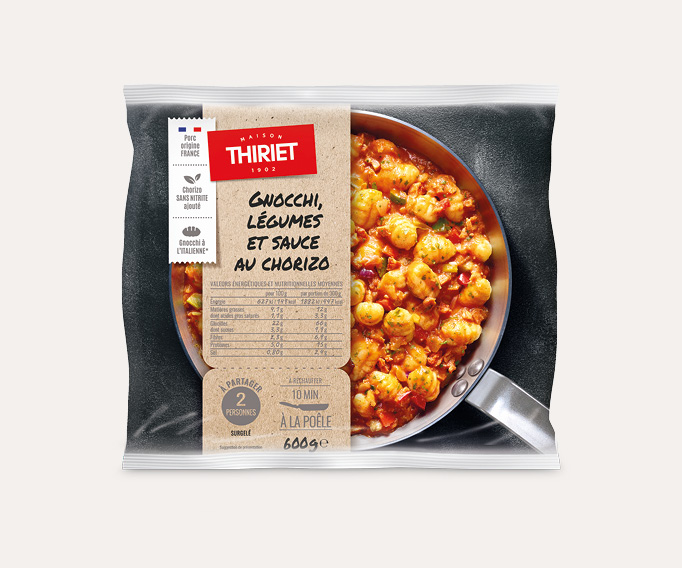 Gnocchi, légumes et sauce au chorizo