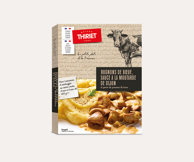 Rognons de bœuf, sauce moutarde et purée de pommes de terre