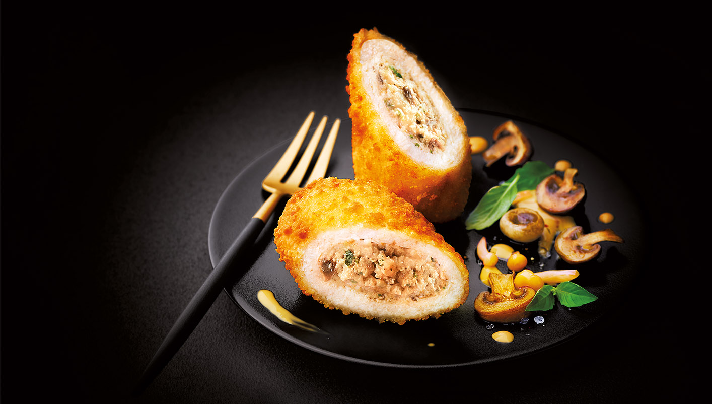 2 Roulés de poulet aux champignons de Paris