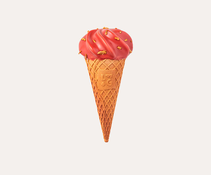 Iconic cône artisanal - fraise, glace gaufrette