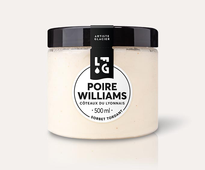 Sorbet plein fruit artisanal poire Williams