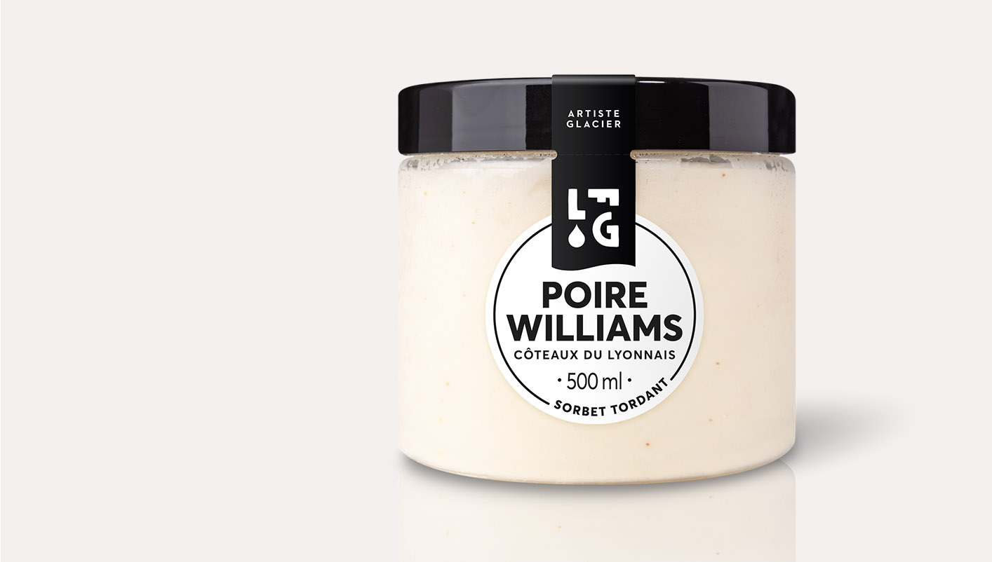 Sorbet plein fruit artisanal poire Williams
