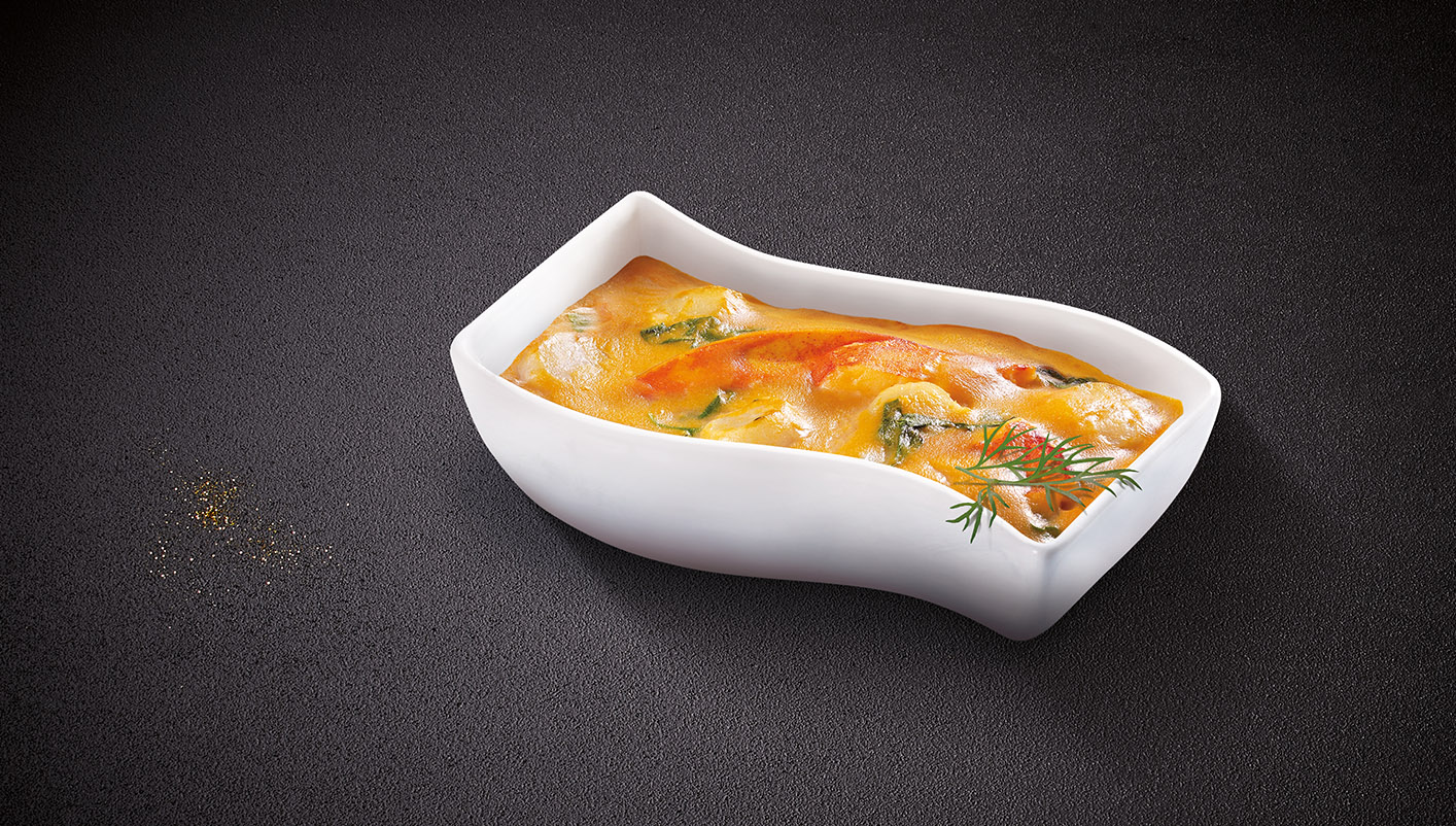 2 Gratins de homard et St-Jacques* sauce homardine