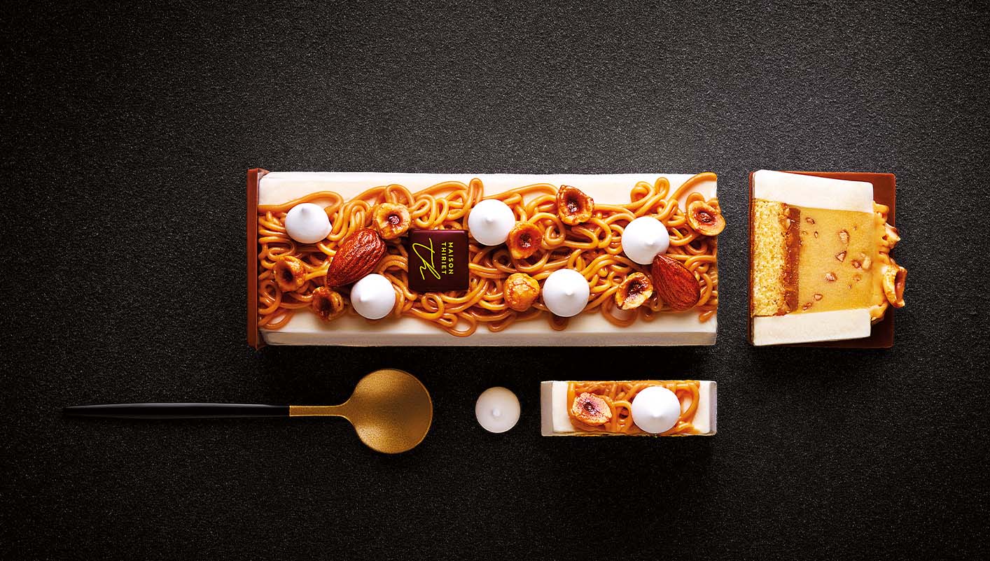 Entremets glacé mirabelle de Lorraine,amande,caramel