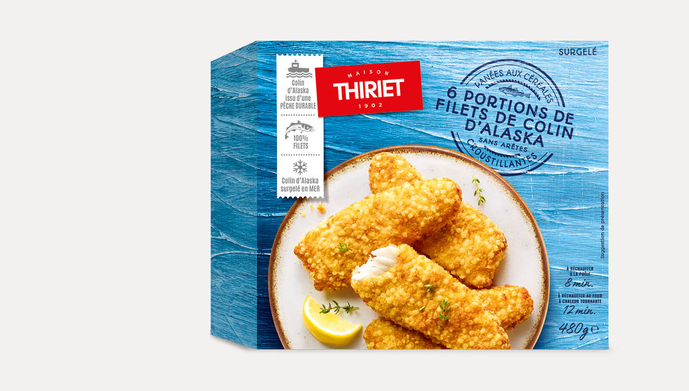 6 Portions de filets de colin d'Alaska panées Le 2ème à -30%