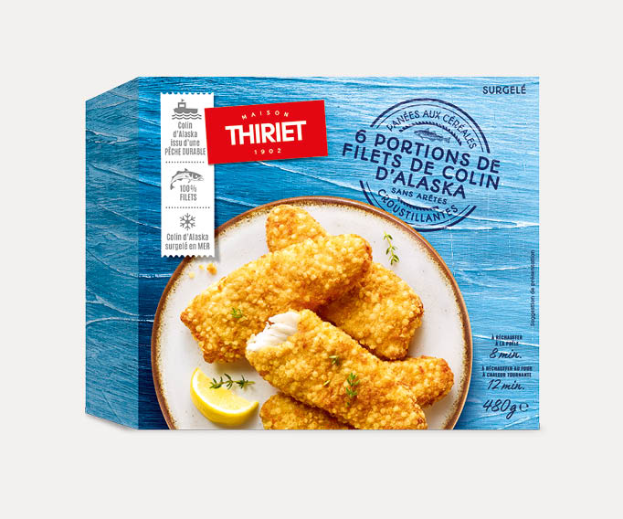 6 Portions de filets de colin d'Alaska panées céréales