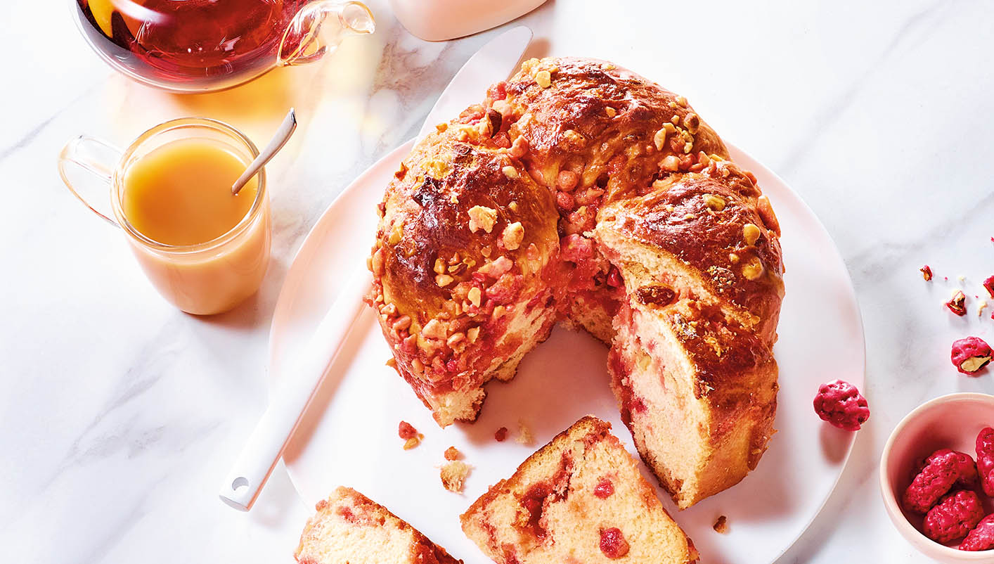 Brioche aux pralines roses