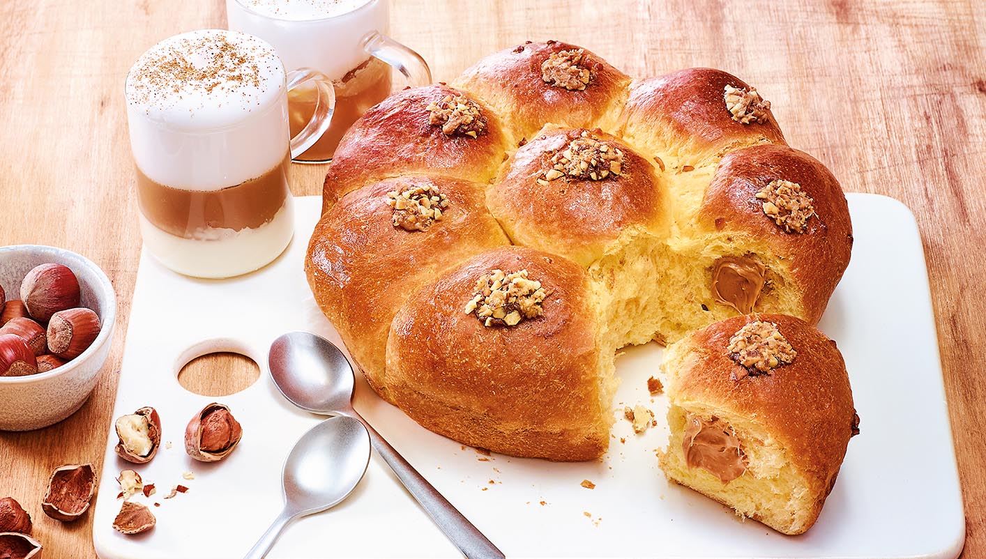 Brioche fourrée au praliné amande - noisette