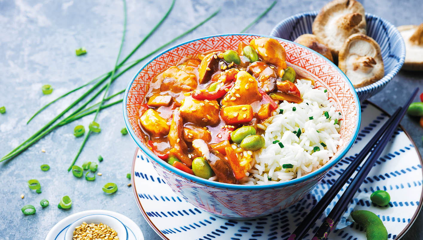 Poulet teriyaki et riz basmati