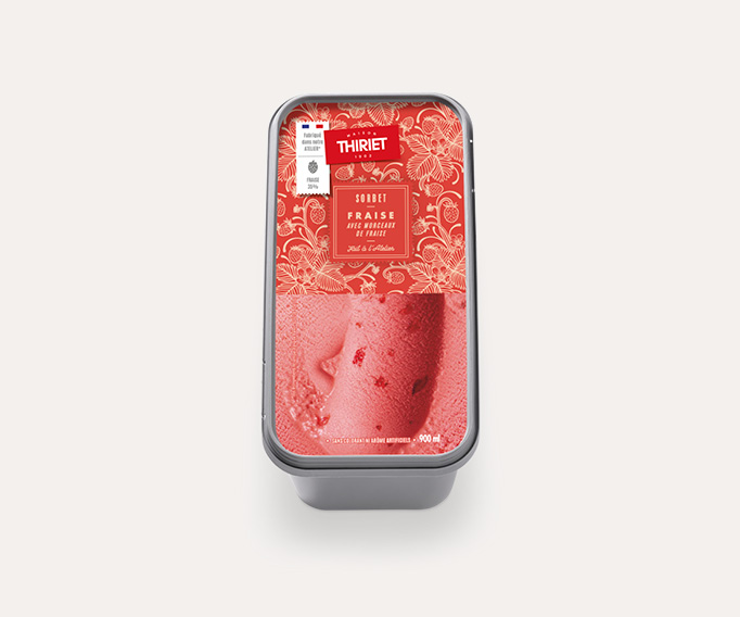 Sorbet fraise avec morceaux de fraise