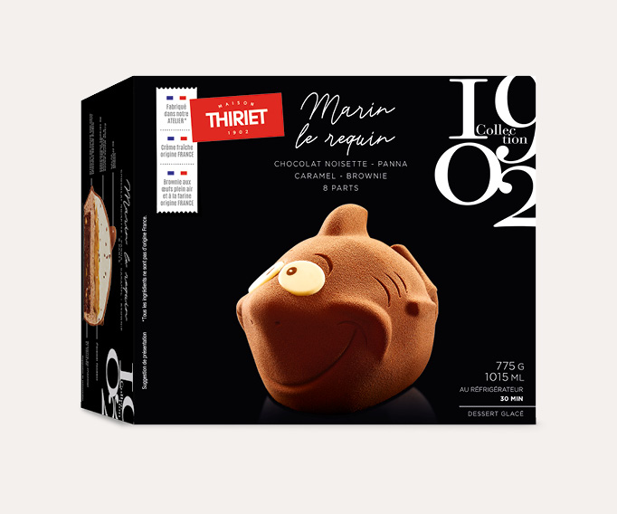 Marin le requin - chocolat-noisette, panna, caramel, brownie