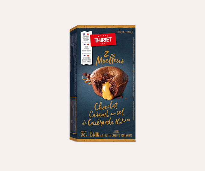 2 moelleux chocolat caramel au sel de Guérande IGP*