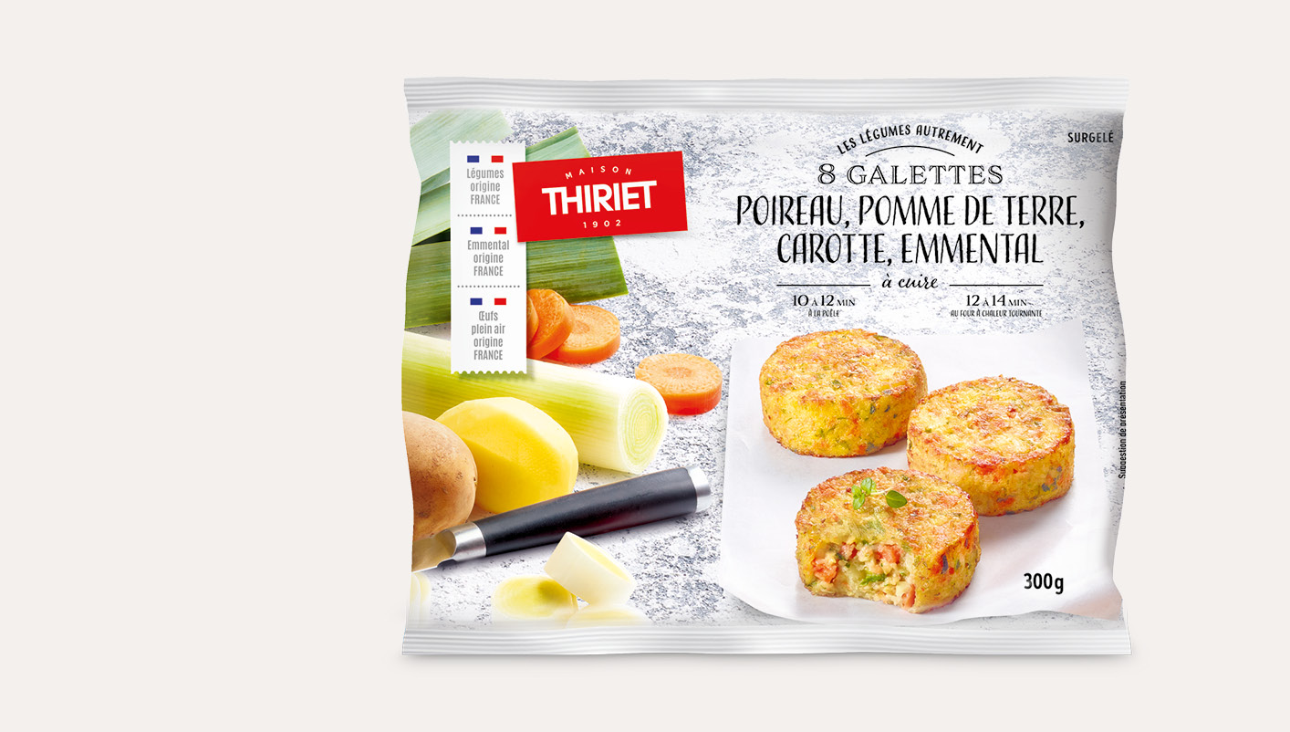 8 Galettes poireau, pomme de terre, carotte, emmental