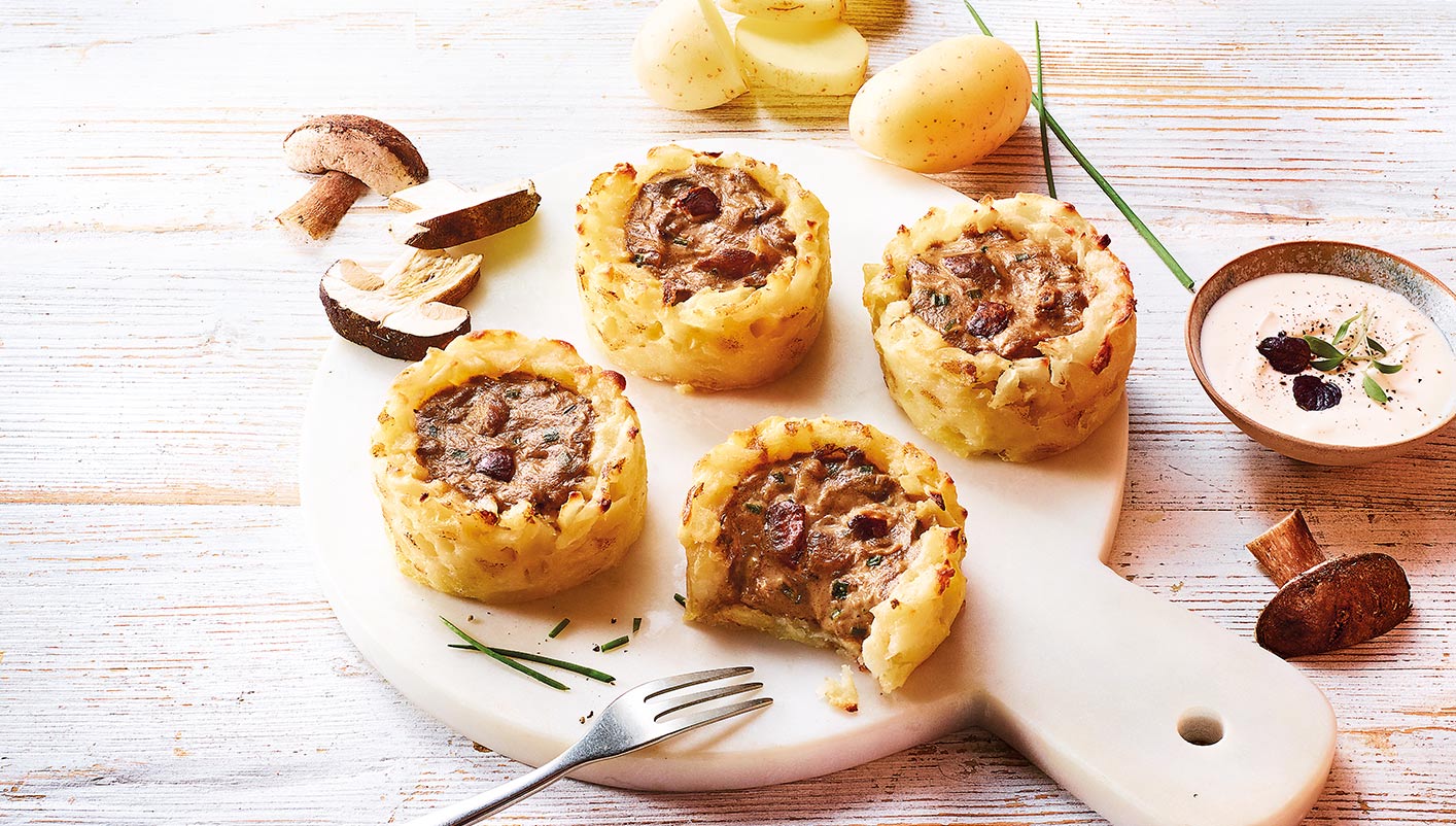 4 Nids de pommes de terre aux cèpes
