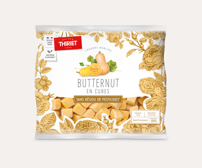 Butternut en cubes sans résidu de pesticides