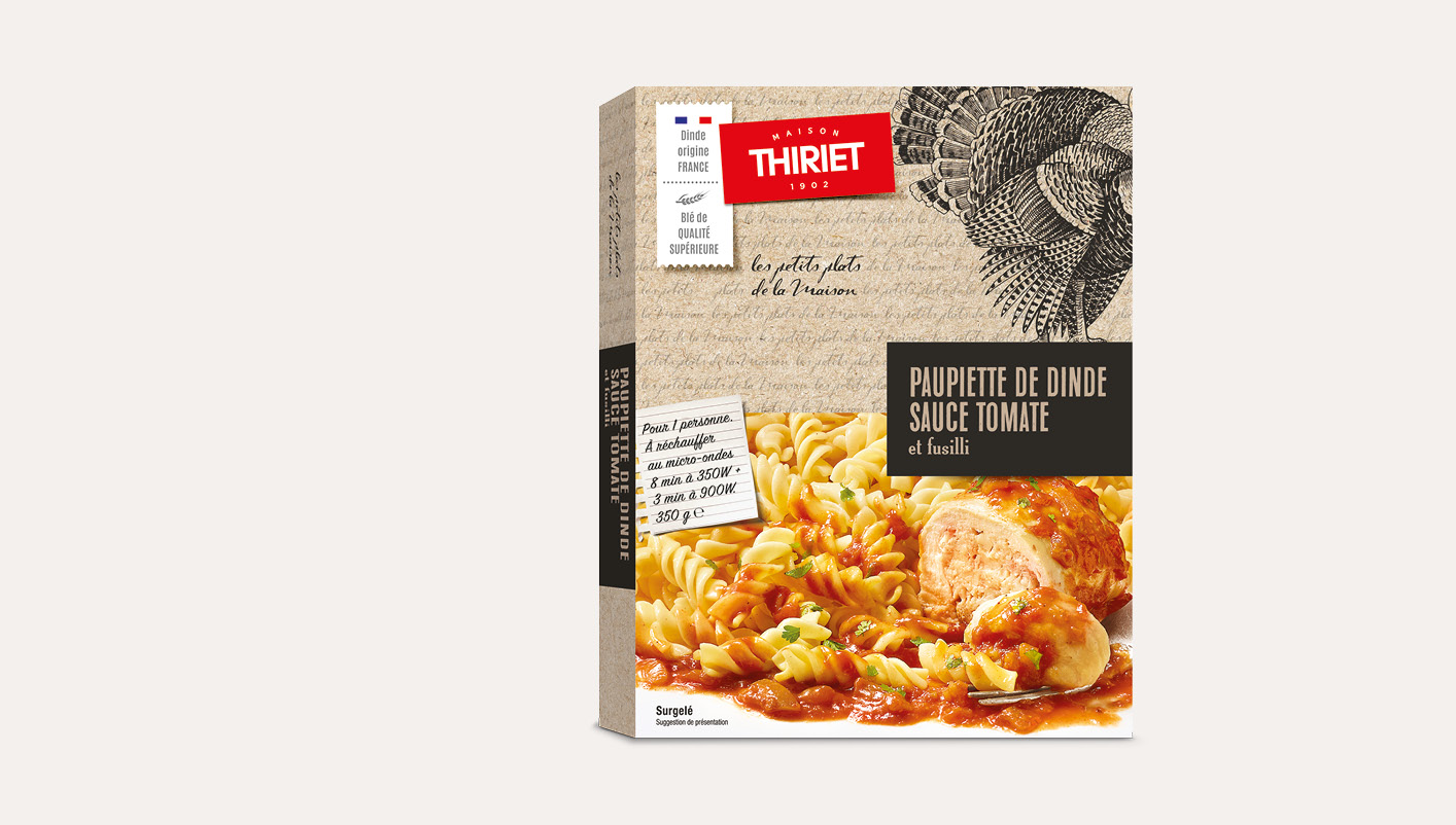 Paupiette de dinde, sauce tomate et fusilli