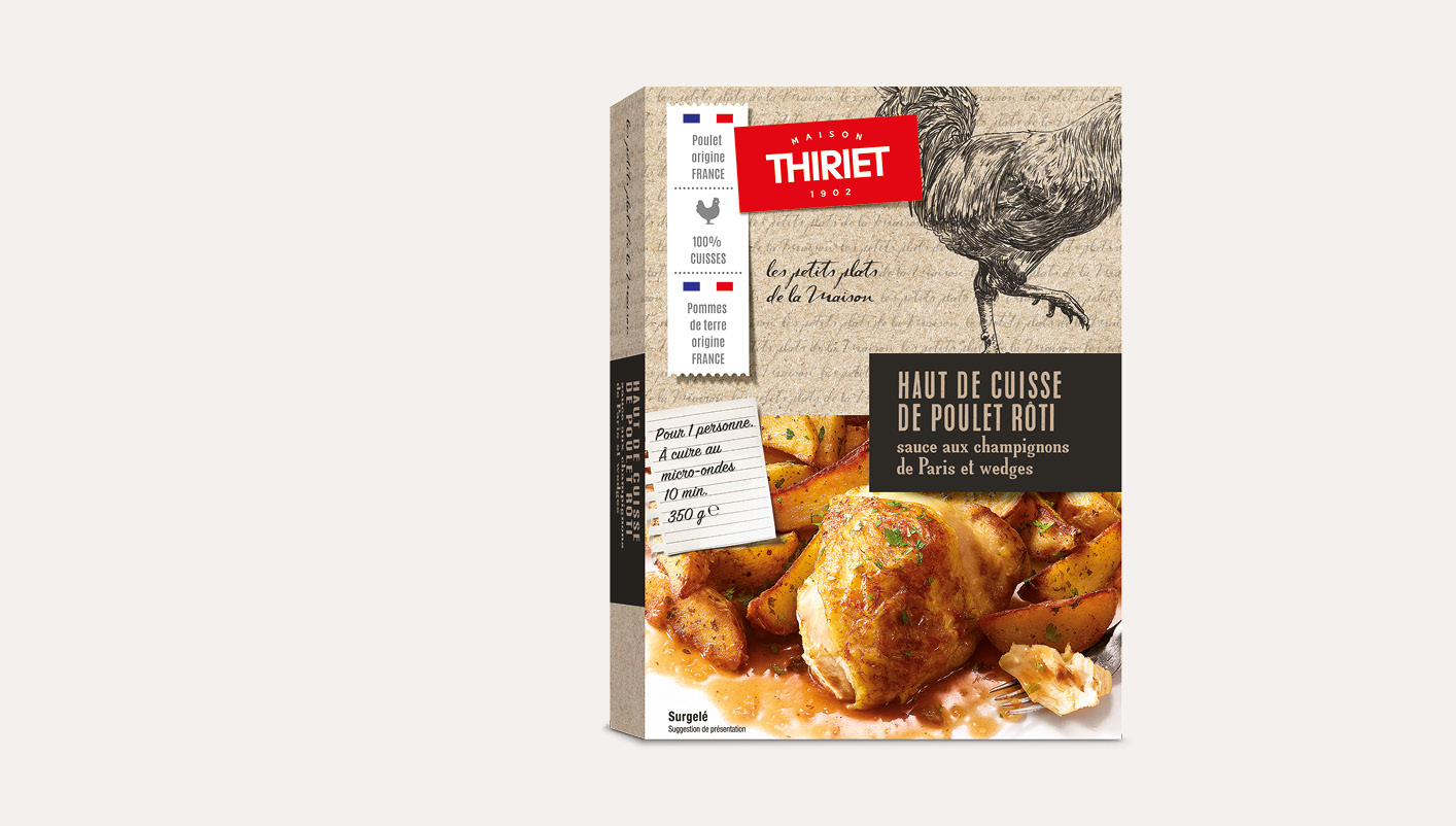 Haut de cuisse de poulet rôti et wedges
