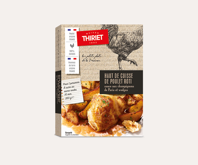 Haut de cuisse de poulet rôti et wedges