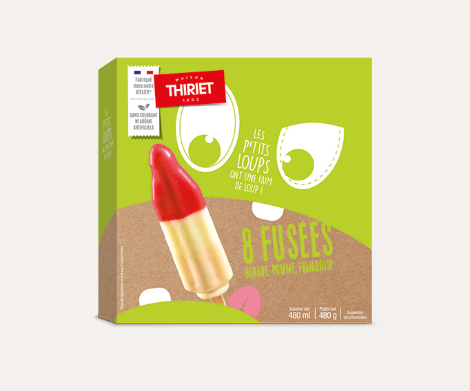 8 Fusées banane/pomme/framboise