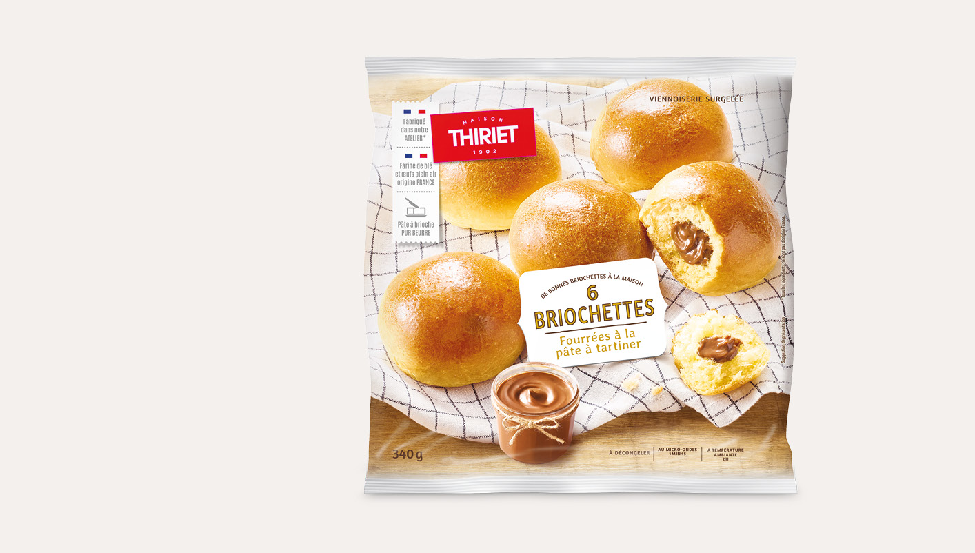 6 briochettes fourrées à la pâte à tartiner