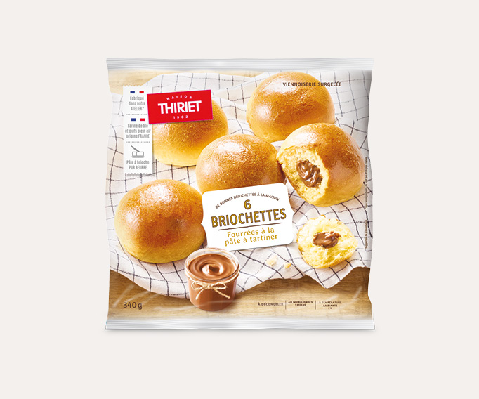 6 briochettes fourrées à la pâte à tartiner