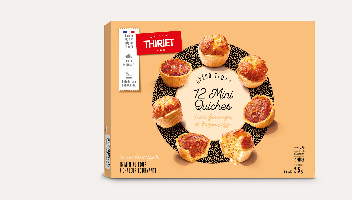 12 Mini quiches trois fromages et façon pizza