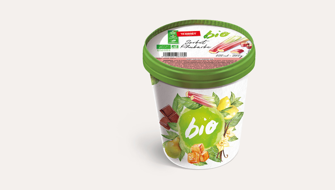 Sorbet rhubarbe biologique