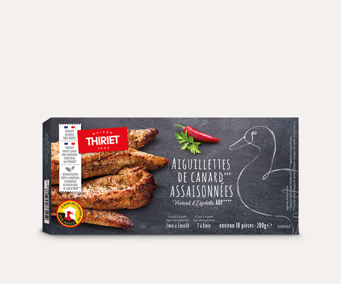 Aiguillettes de canard assaisonnées - piment d'Espelette AOP