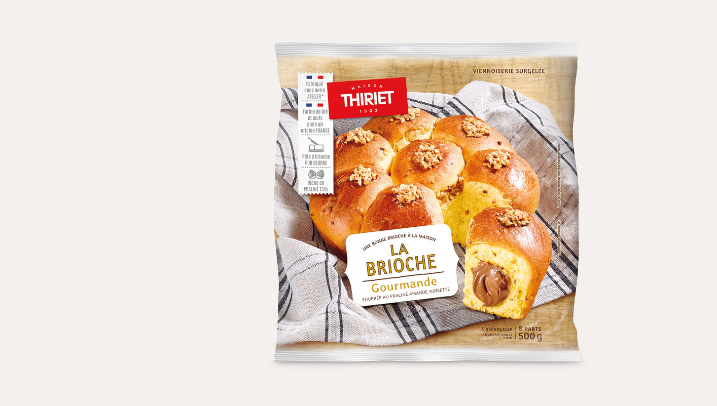 Brioche fourrée au praliné amande - noisette