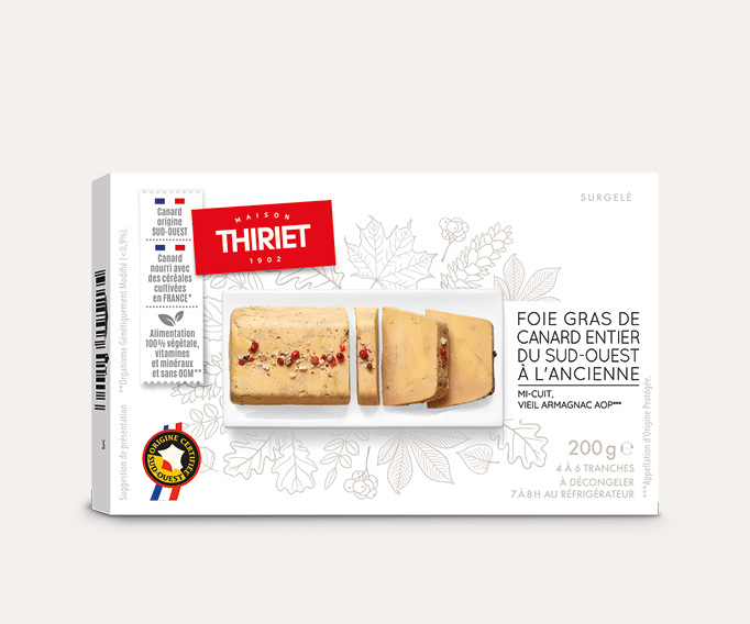 Foie gras de canard entier du Sud-Ouest à l'ancienne mi-cuit