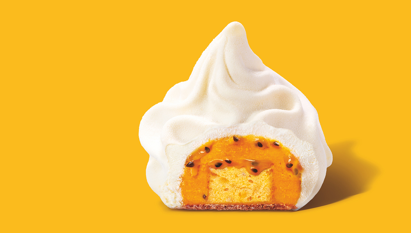 Volute - glace chantilly, mangue, passion, baba imbibé, coco