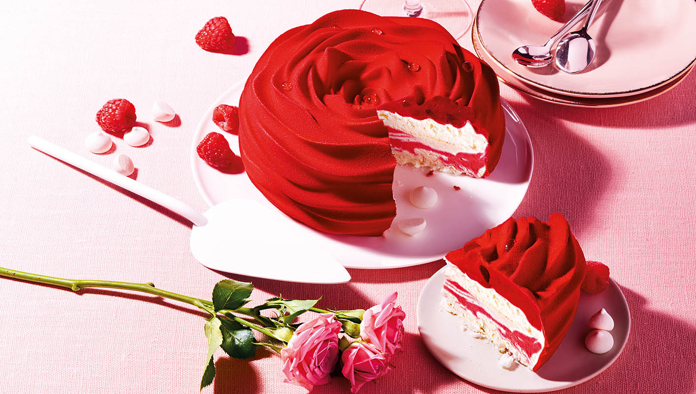La rose glacée - framboise, fraise, vanille