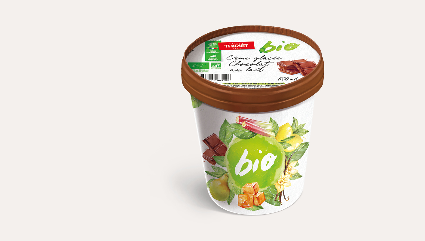 Crème glacée chocolat au lait biologique