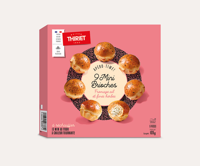 9 Mini brioches fromage ail et fines herbes