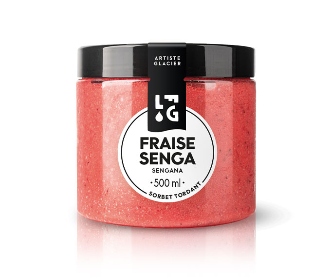 Sorbet plein fruit artisanal fraise Senga Sengana
