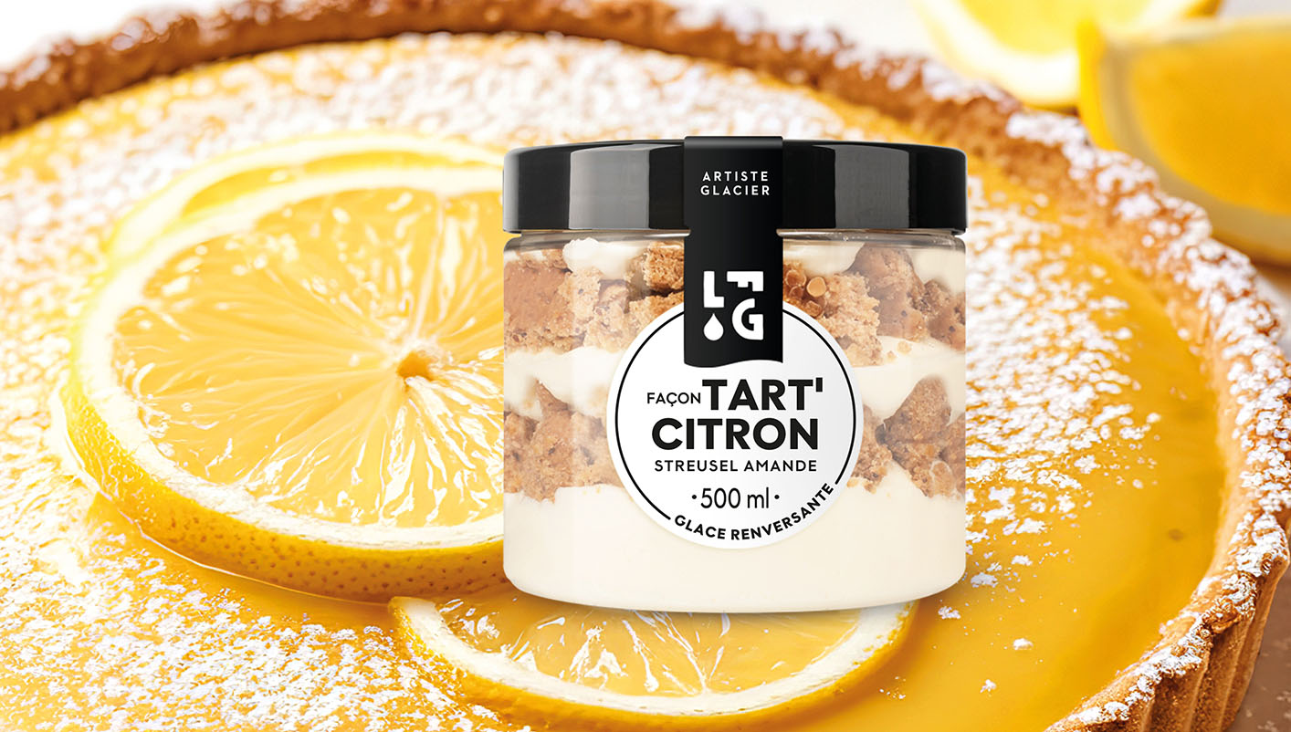 Glace façon tart' citron et streusel amande