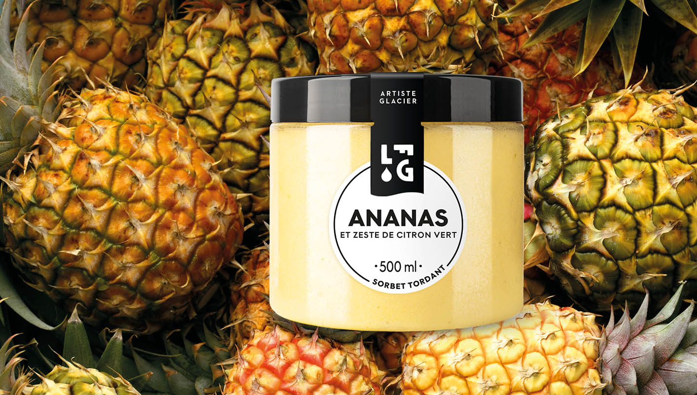 Sorbet Plein Fruit ananas zestes de citron vert
