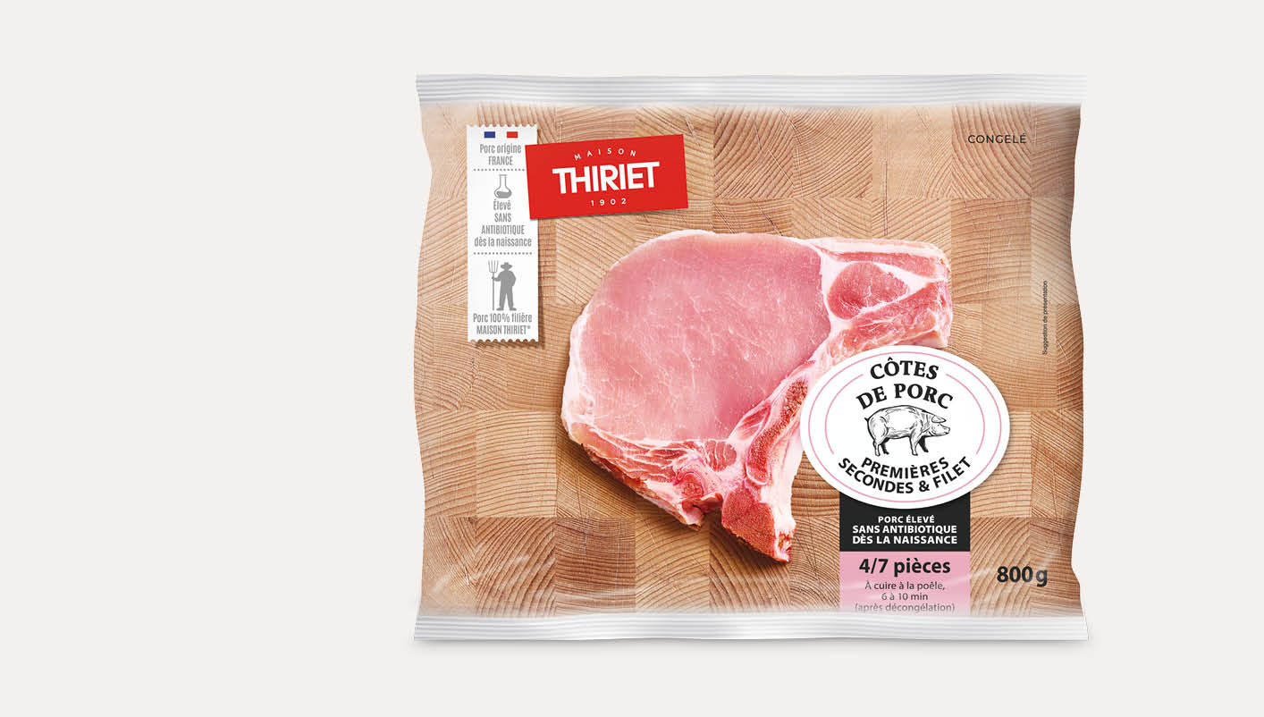 Côtes de porc premières, secondes et filet - sans antibio