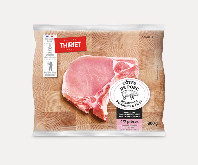 Côtes de porc premières, secondes et filet - sans antibio