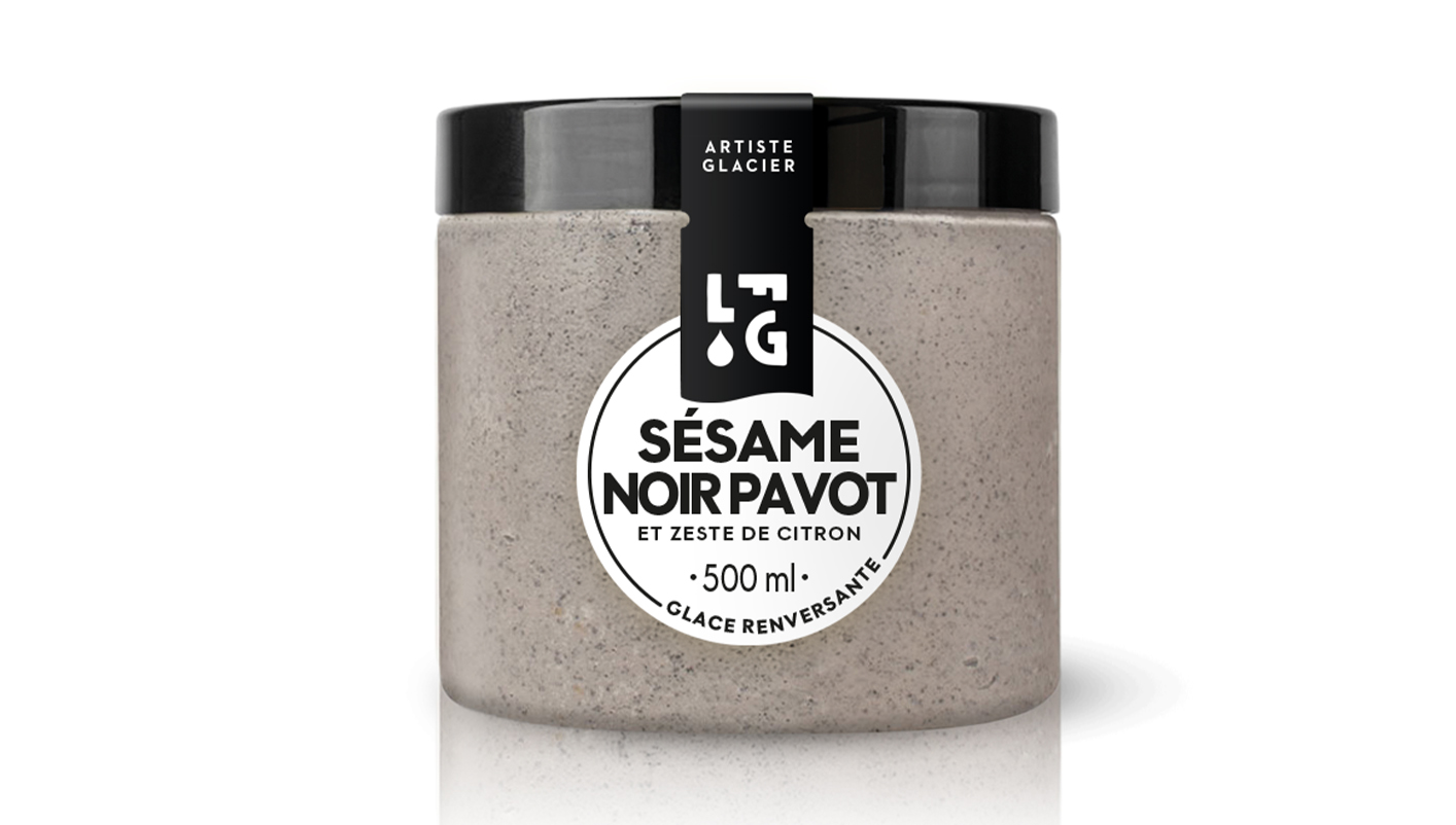 Crème glacée Sésame noir Pavot et zeste de citron